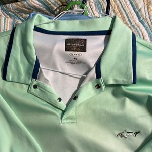 Green fade to white Greg Norman mens golf polo XL